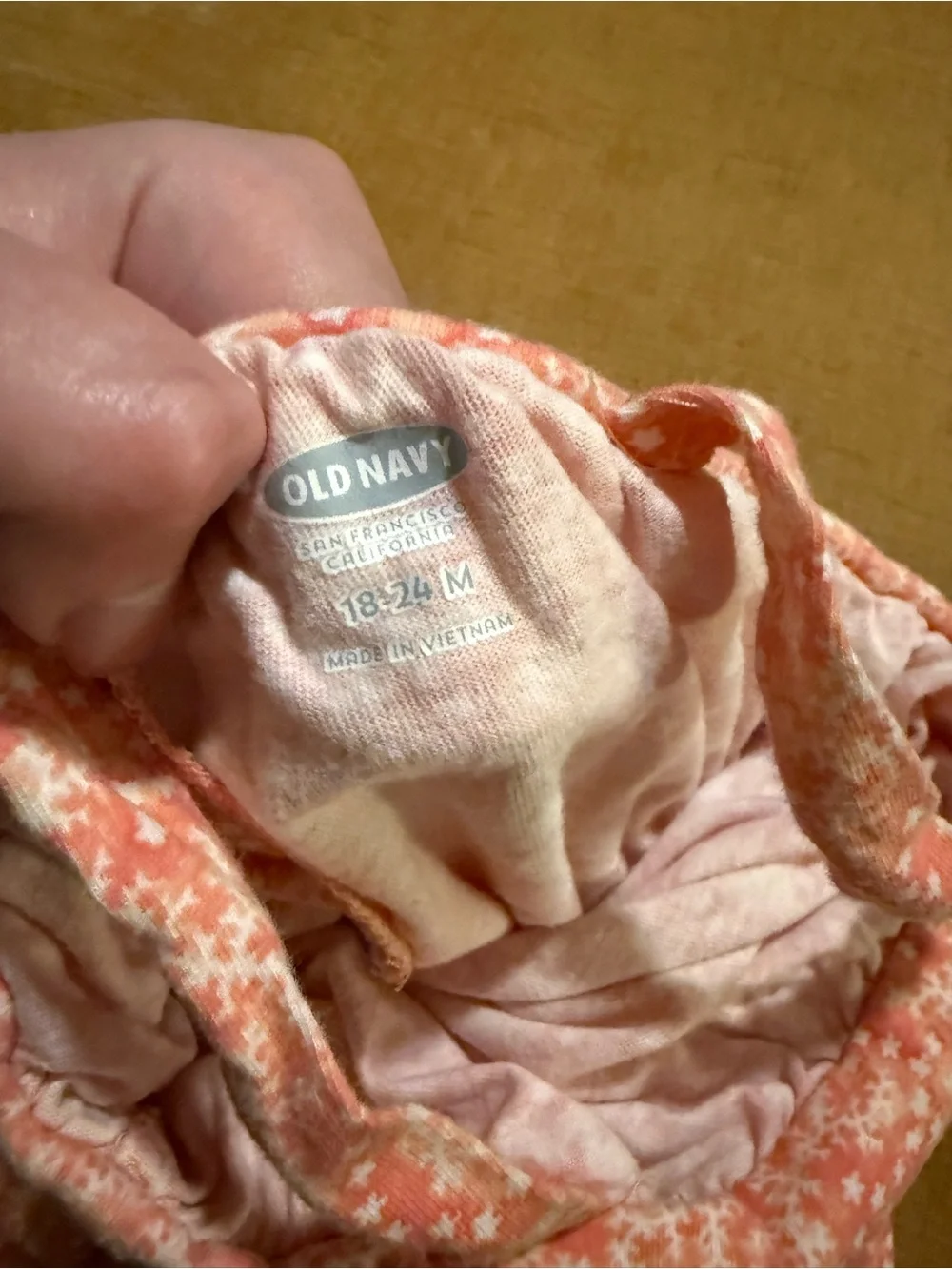 Old Navy Coral Pink Floral Baby One-Piece Romper
